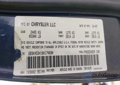 2008 Dodge Charger R/T from USA, damaged, VIN 2B3KA53H18H174690